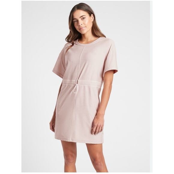 Athleta Crosscurrent Cover Up Dress M Gray‎ Lounge Travel Drawstring Waist Tunic - Picture 13 of 14